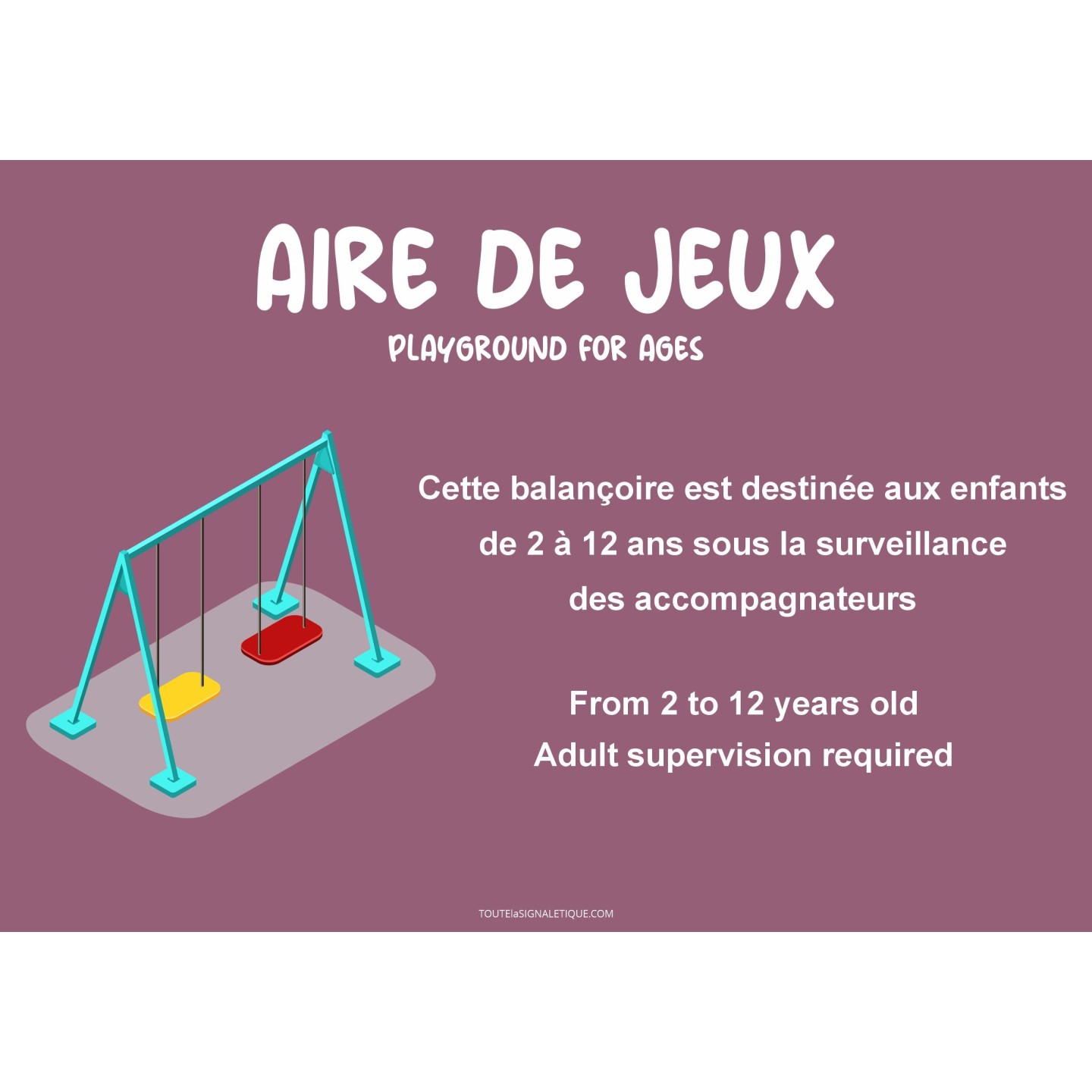 Panneau aire de jeux "Balançoire" 