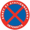 Panneau de sécurité avec texte - Arrêt et stationnement interdits