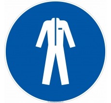 Panneau de sécurité Port des vêtements de protection obligatoire