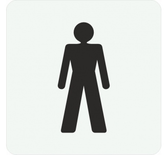Plaque porte carré toilettes homme - alu ou pvc - picto