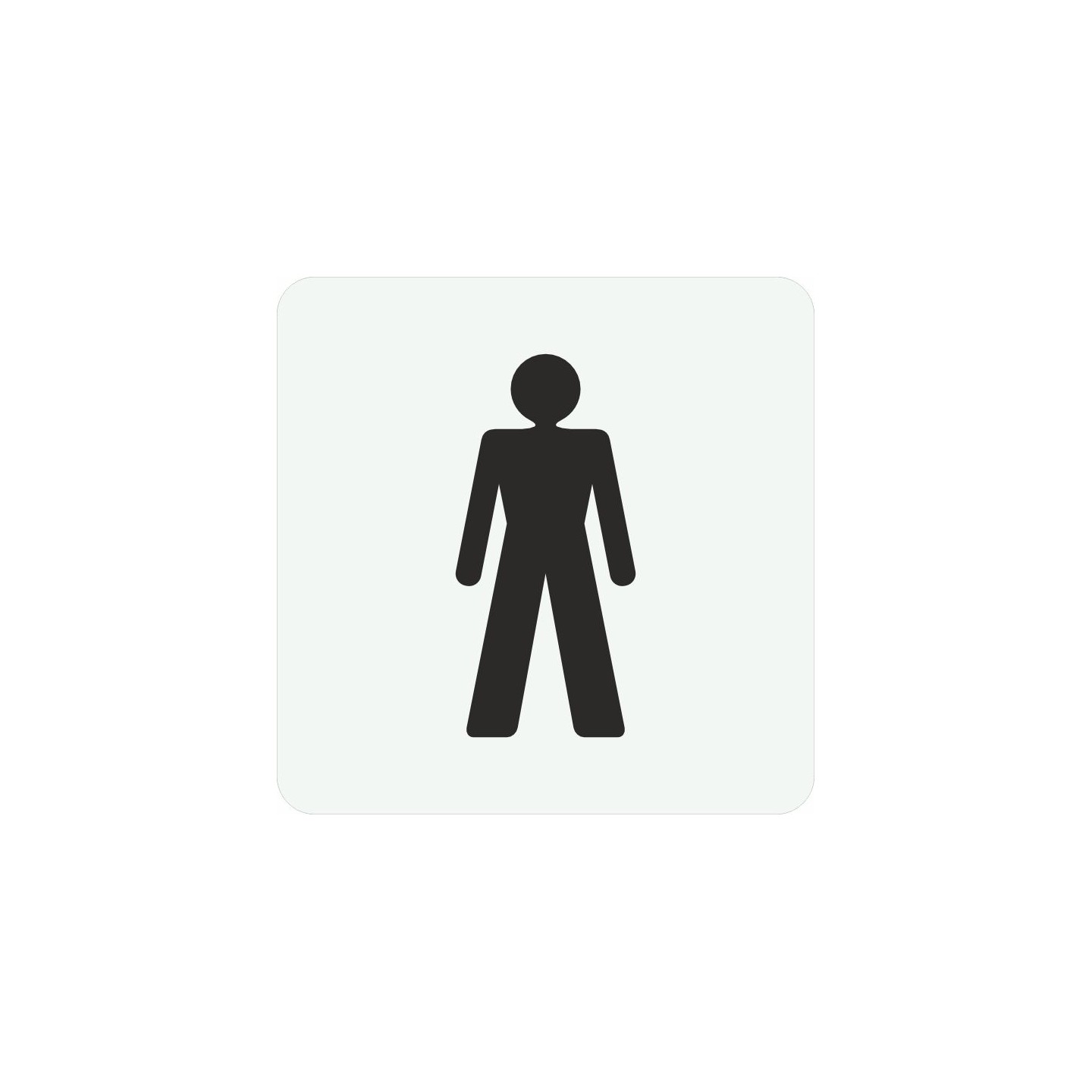 Plaque porte carré toilettes homme - alu ou pvc - picto