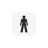 Plaque porte carré toilettes homme - alu ou pvc - picto