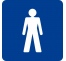 Plaque porte carré toilettes homme - alu ou pvc - picto