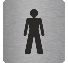 Plaque porte carré toilettes homme - alu ou pvc - picto