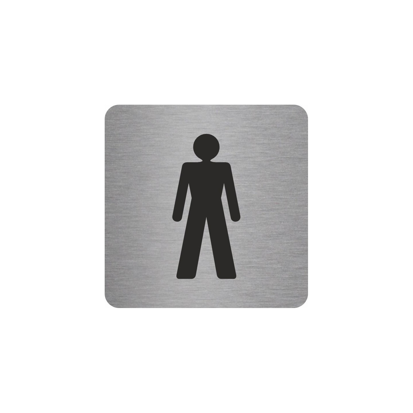 Plaque porte carré toilettes homme - alu ou pvc - picto