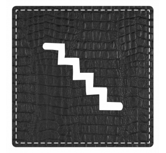 Plaque porte "Escalier" - imitation cuir noir - picto carré