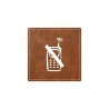 Plaque porte "Téléphone interdit" - imitation cuir marron - picto carré
