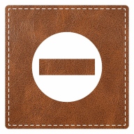 Plaque porte "Sens interdit" - imitation cuir marron - picto carré
