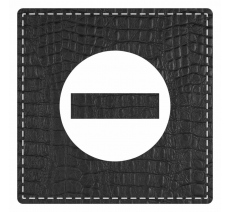 Plaque porte "Sens interdit" - imitation cuir noir - picto carré