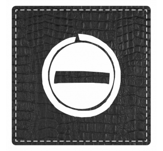 Plaque porte "Sens interdit" - imitation cuir noir - picto carré
