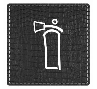 Plaque porte "Extincteur" - imitation cuir noir - picto carré