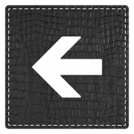 Plaque porte "Flèche vers la gauche" - imitation cuir noir - picto carré