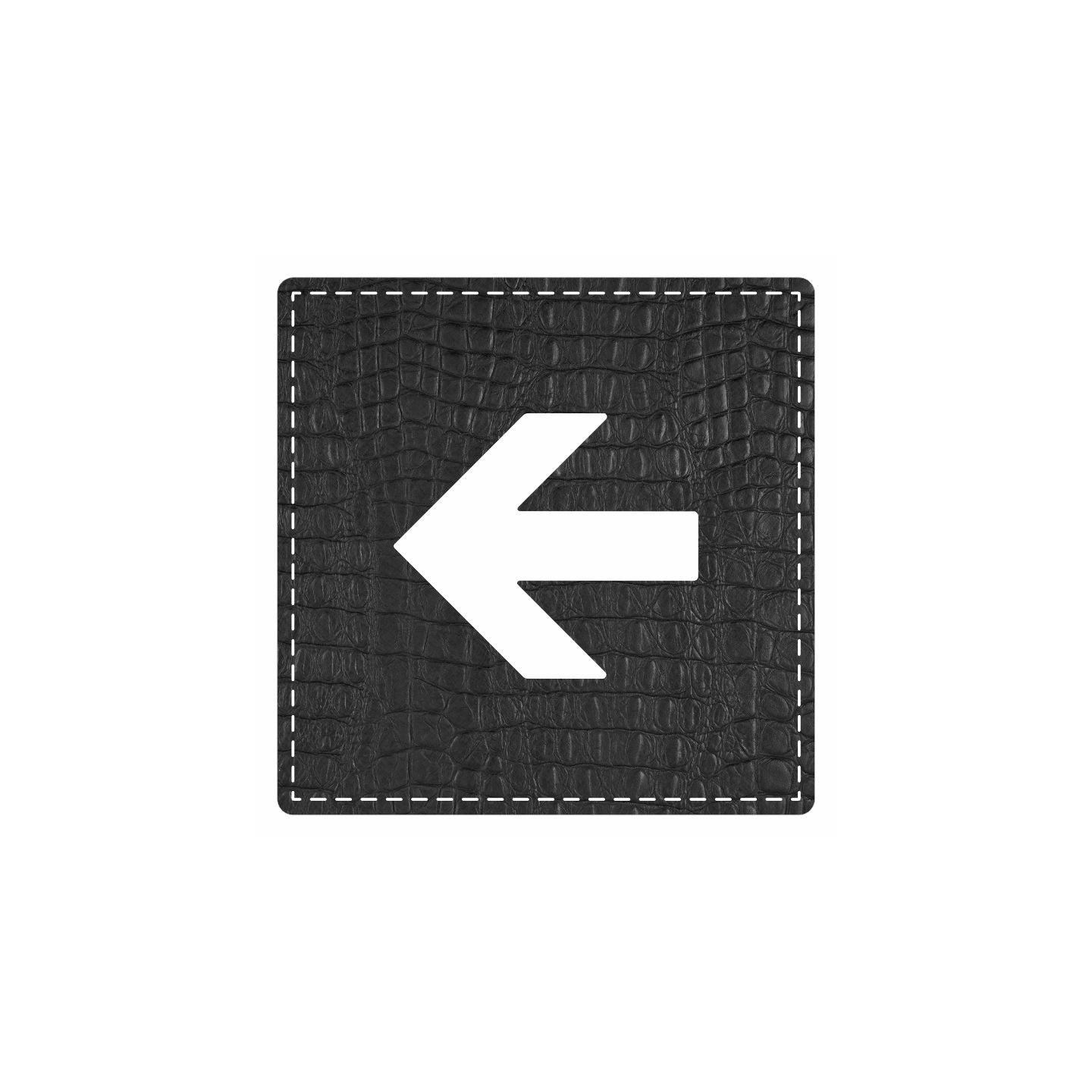 Plaque porte "Flèche vers la gauche" - imitation cuir noir - picto carré