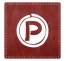 Plaque porte "Parking" - imitation cuir bordeaux - picto carré