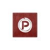 Plaque porte "Parking" - imitation cuir bordeaux - picto carré