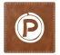 Plaque porte "Parking" - imitation cuir marron - picto carré