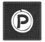 Plaque porte "Parking" - imitation cuir noir - picto carré