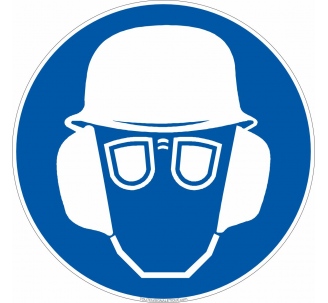 Panneau Port casque, lunettes et casque anti-bruit obligatoire