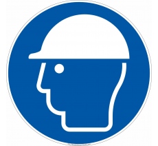 Panneau de sécurité Port du casque obligatoire