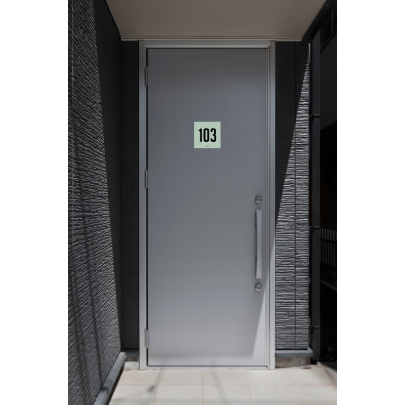 Plaque de porte avec chiffre à personnaliser, en plexiglass avec relief