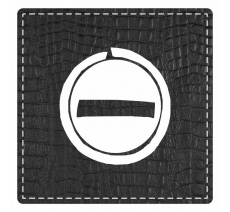 Plaque porte "Sens interdit" - imitation cuir noir - picto carré