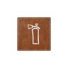 Plaque porte "Extincteur" - imitation cuir marron - picto carré