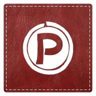 Plaque porte "Parking" - imitation cuir bordeaux - picto carré