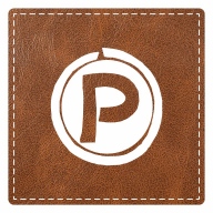 Plaque porte "Parking" - imitation cuir marron - picto carré
