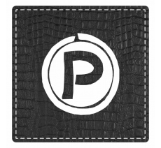 Plaque porte "Parking" - imitation cuir noir - picto carré