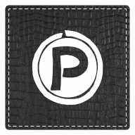 Plaque porte "Parking" - imitation cuir noir - picto carré