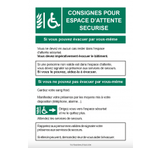 Panneau A4 - Consignes pour espace d'attente sécurisé