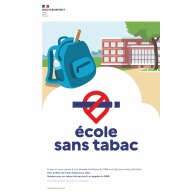 Panneau officiel défense de fumer - école sans tabac