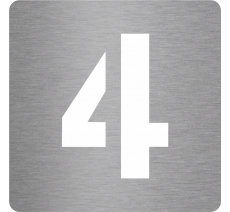 Picto en alu ou pvc découpé pochoir 100mm de haut "4", coloris au choix