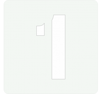 Picto alu brossé découpé pochoir 100mm de haut "1"