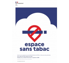 Panneau officiel défense de fumer - espace sans tabac