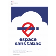 Panneau officiel défense de fumer - espace sans tabac