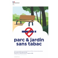 Panneau officiel défense de fumer - parc & jardin sans tabac