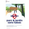 Panneau officiel défense de fumer - parc & jardin sans tabac