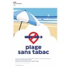 Panneau officiel défense de fumer - plage sans tabac