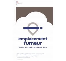 Panneau officiel défense de fumer - emplacement fumeur
