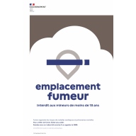Panneau officiel emplacement fumeur - interdit aux mineurs