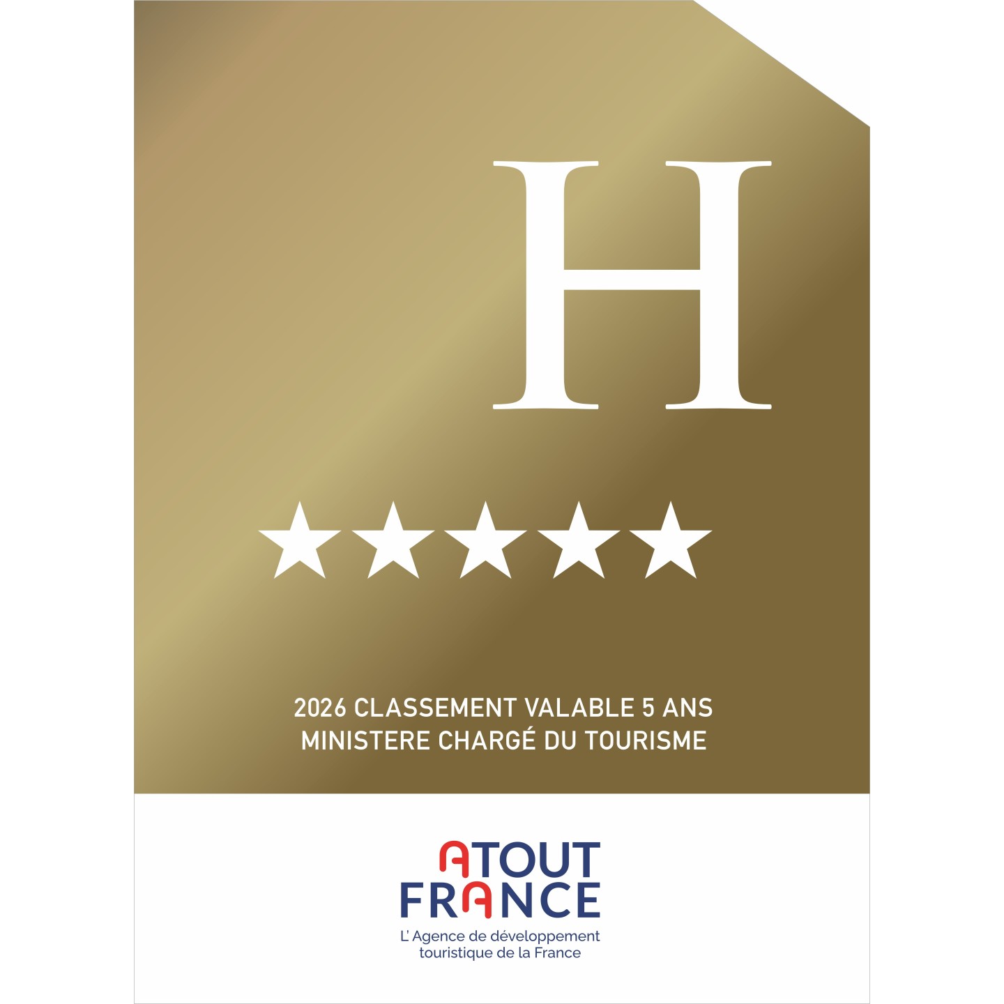Panonceau Hôtel 5 étoiles 2026