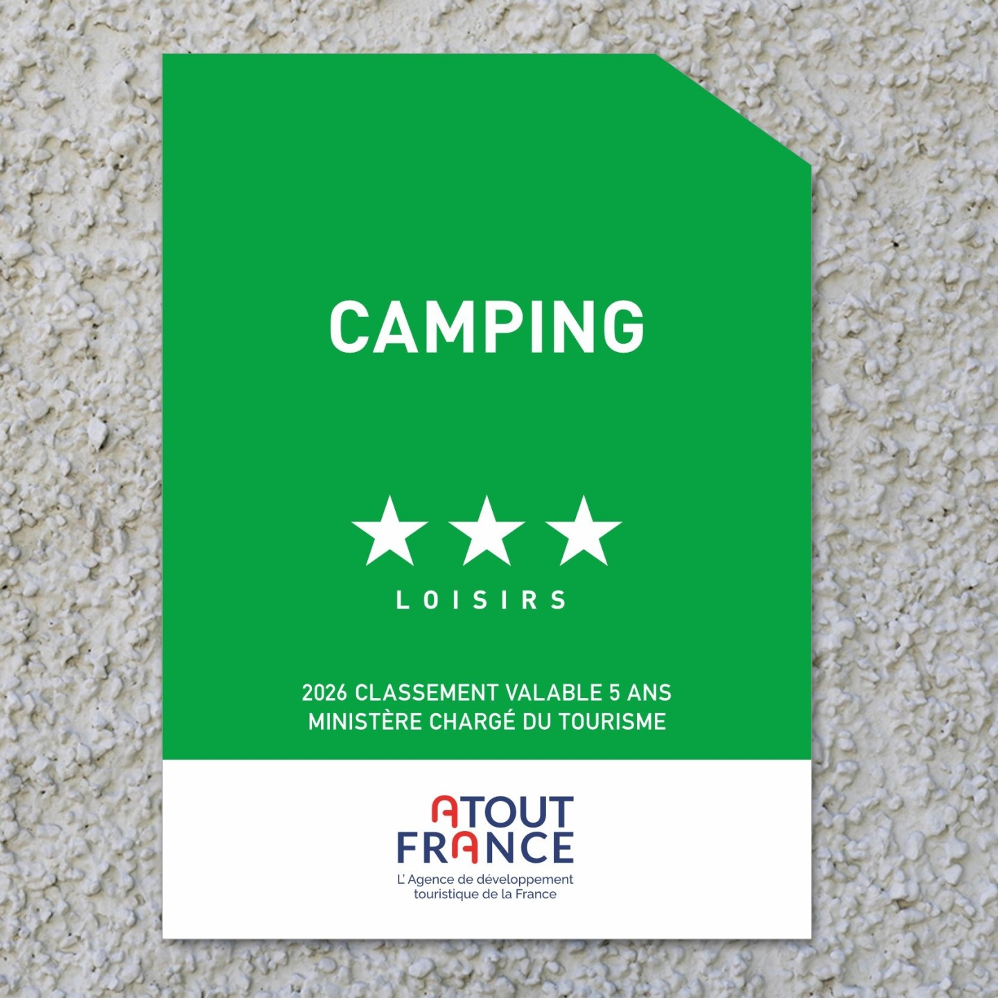 Panonceau Camping loisirs 3 étoiles 2026