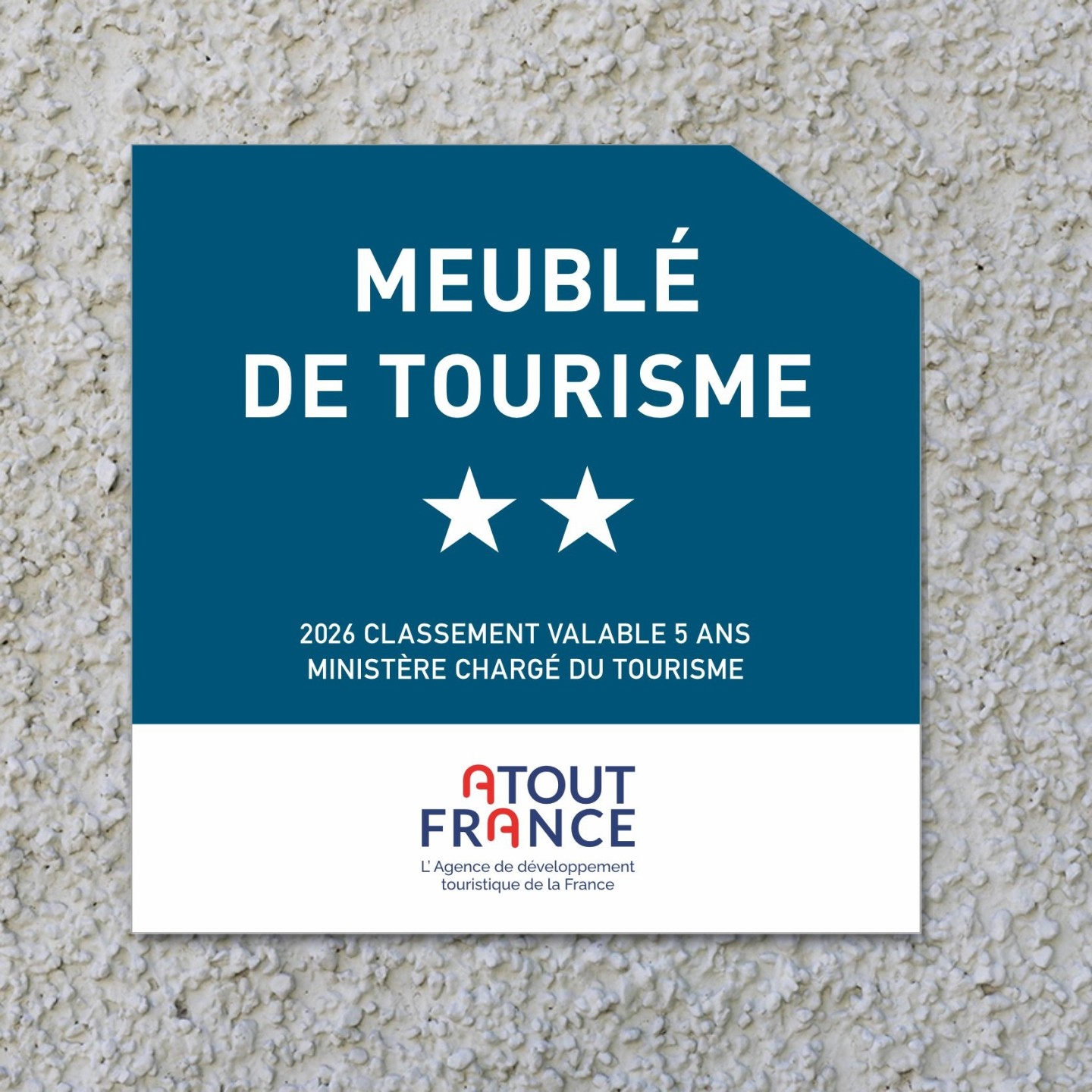 Panonceau Meublé de tourisme 2 étoiles 2026