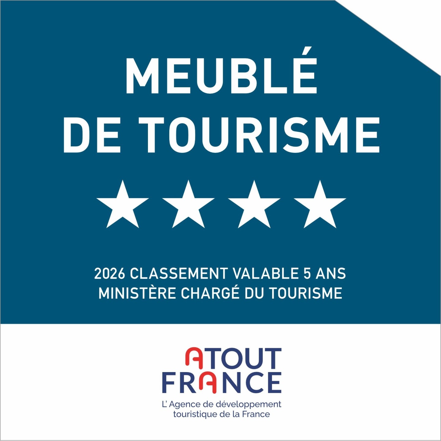 Panonceau Meublé de tourisme 4 étoiles 2026