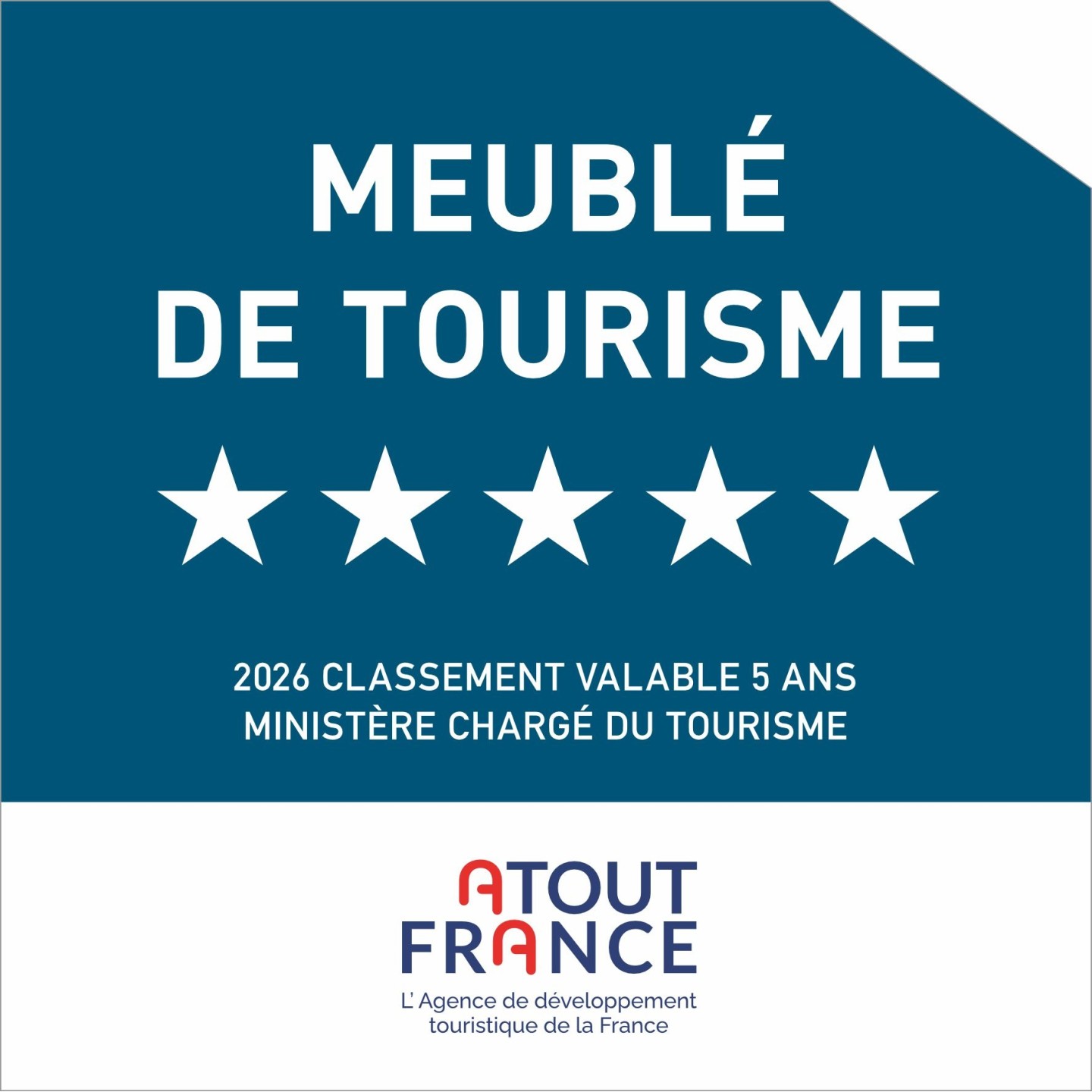 Panonceau Meublé de tourisme 5 étoiles 2026
