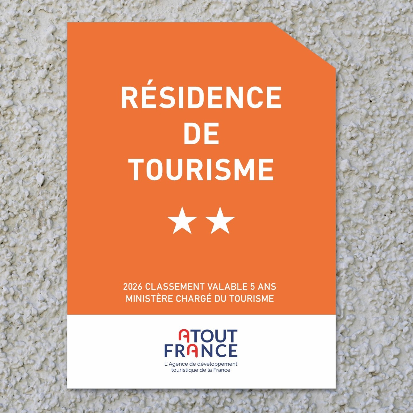 Panonceau Résidence de tourisme 2 étoiles 2026