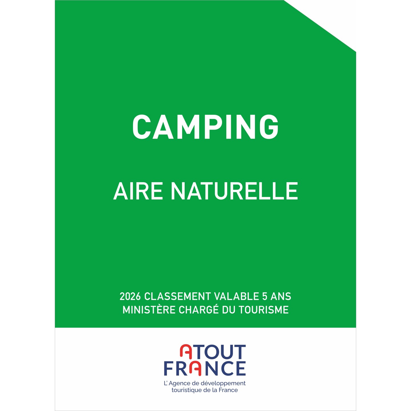 Panonceau Camping Aire Naturelle 2026