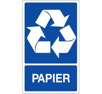 Panneau PVC rigide dim: H 330x L 200 mm recyclage sélectif papier