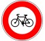 Panneau routier "Accès interdit aux vélos" B9b